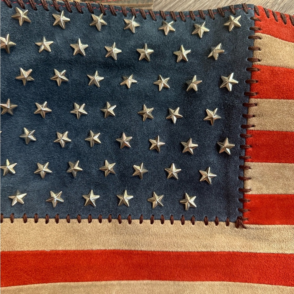 Scully suede American flag Shoulder Bag - Red, Blue, Tan as new